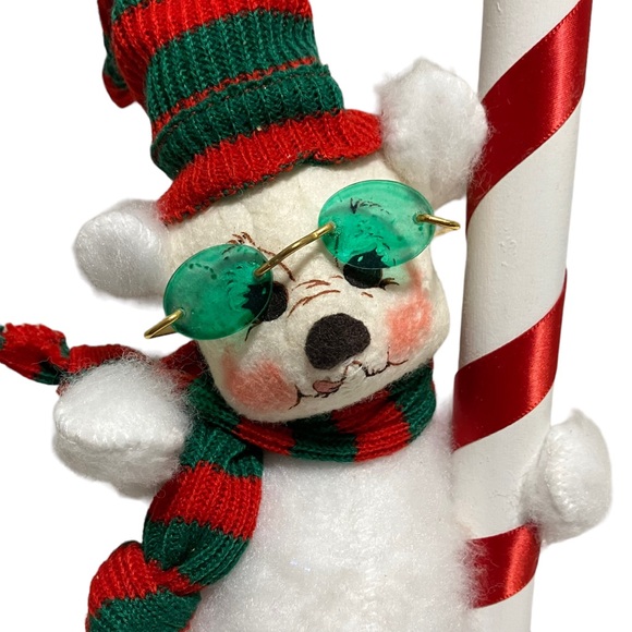 Annalee North Pole Sign White Bear w Glasses 2003 Christmas Decoration - Picture 4 of 12